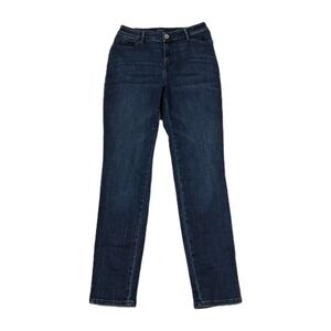 J‎ Jill Denim Women's Jeans Blue Sz 4 T Tall Curvy Fit Slim Leg Stretch Preppy